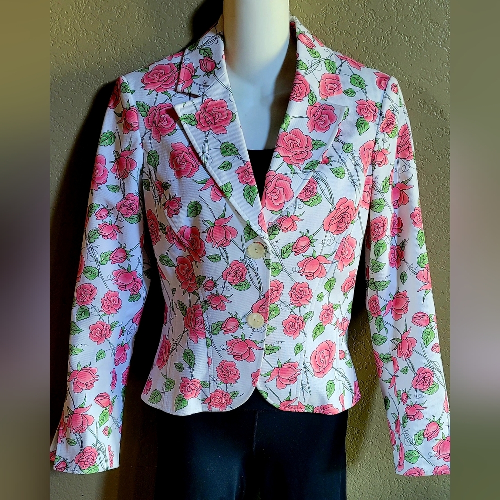 Sm Rose print blazer